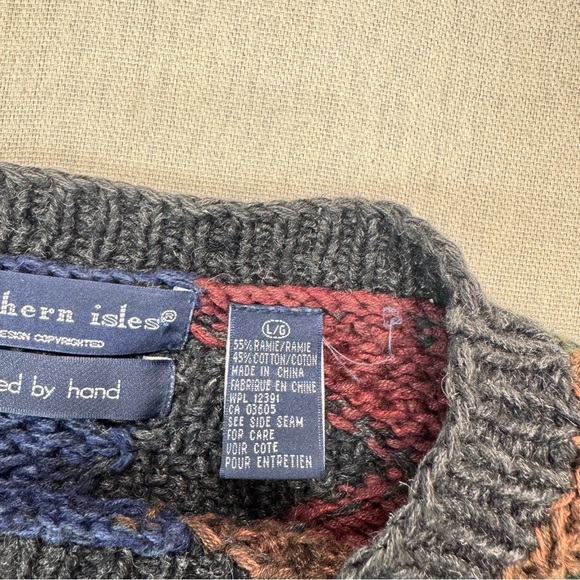 Vintage Northern Isles Hand Knitted Sweater Women’s Large Zigzag Grandma 90s - Picture 5 of 10